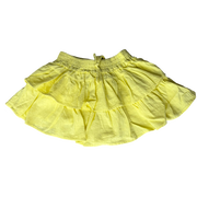 Yellow Draw String Waist Ruffle Skort